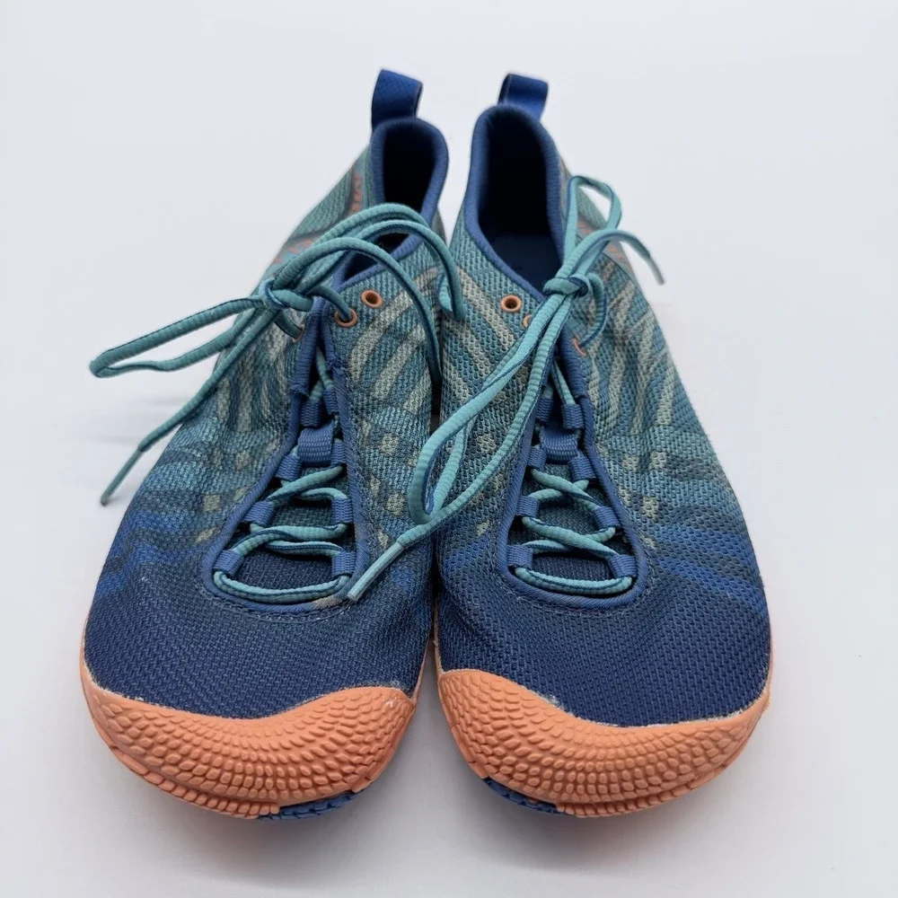 Merrell Barefoot Vapor Glove Comfort Walking Hiking Granola Shoes Us Size 8 Blue - Picture 7 of 10